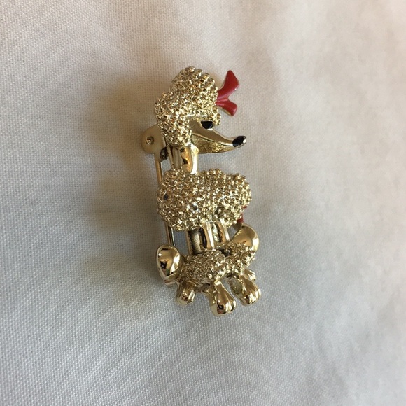 Cute Vintage French Poodle Gold Tone Brooch - Picture 5 of 9
